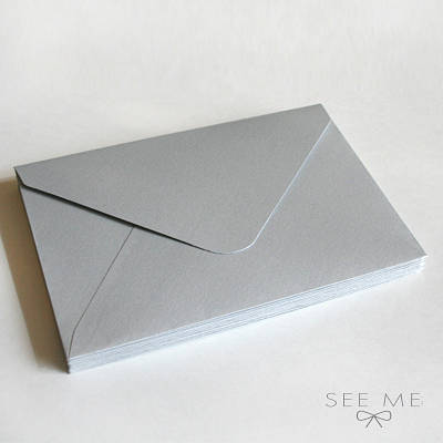 Конверт 145x110 мм, колір срібний (silver), КОМПЛЕКТ 10 шт.