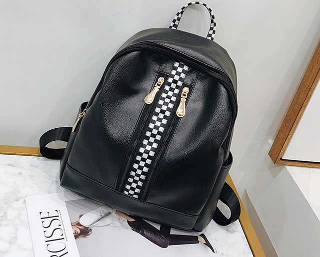 Рюкзак кожзам с двумя вертикальными замками