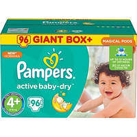 Подгузники Pampers Active Baby-Dry Maxi Plus 4+(9-16 кг) 96 шт (Памперсы)