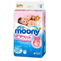 Подгузники Moony для новорожденных S (4-8 кг) RS 81 шт (Муни)