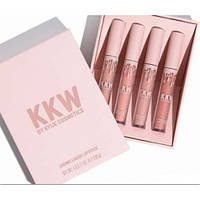 Рідка помада Kylie Cosmetics KKW Creme Liquid Lipstick. Набір Кайлі 4 шт