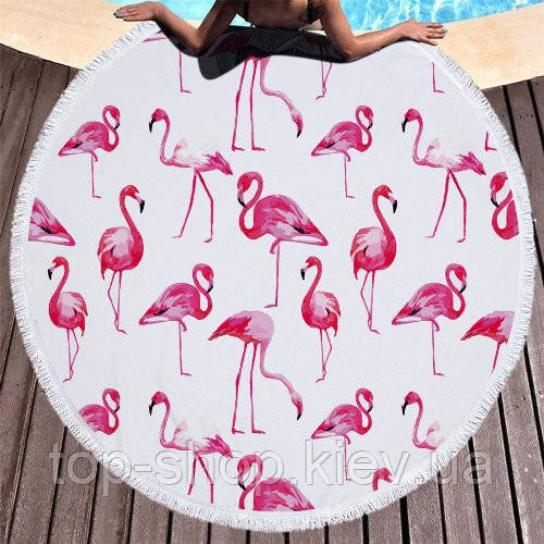 Пляжний килимок мандала Фламінго Flamingo