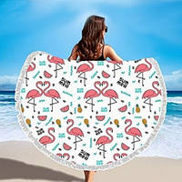 Пляжний килимок мандала Фламінго Summer Flamingo