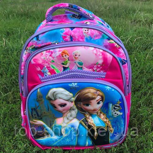 Рюкзак шкільний для дівчинки 3D Холодне серце (Ельза), фото 1