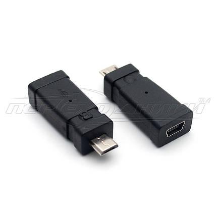 Перехідник USB 2.0 micro АМ - AF mini, фото 2