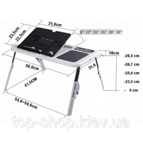 Портативный складной столик для ноутбука с охлаждением E-Table LD09 - фото 3 - id-p798048456