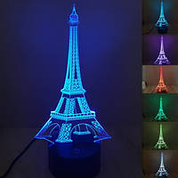 Дитячий 3D світильник нічник "Ейфелева вежа"