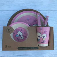 Набір дитячої бамбуковій посуду для їжі, 5 предметів