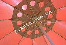 Зонт торговий 2,8 м з клапаном 12 спиць круглий Посилений для торгівлі на вулиці, садовий Червоний!, фото 3