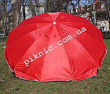 Зонт торговий 2,8 м з клапаном 12 спиць круглий Посилений для торгівлі на вулиці, садовий Червоний!, фото 2