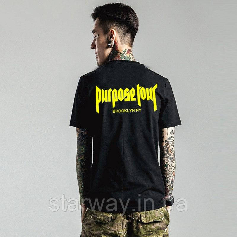 Чорна футболка purpose tour | vfiles logo