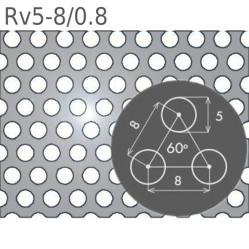 Перфорований аркуш Rv5-8/0.8/1000 x 2000