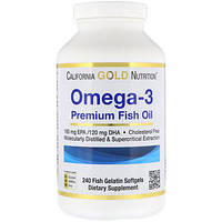 California Gold Nutrition, Омега-3, Риб'ячий жир преміумкласу, 240 желатинових таблеток