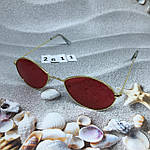 Червоні окуляри - крапельки в золотій оправі, фото 4