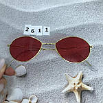 Червоні окуляри - крапельки в золотій оправі, фото 5