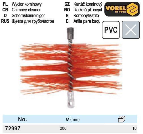 Йорж щітка чищення димоходу PVC 200 мм VOREL-72997