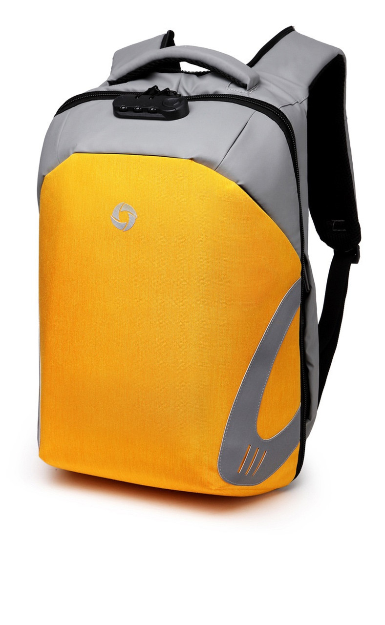 Рюкзак для ноутбука Ozuko Laptop Protector gray/yellow 15.6 - фото 1 - id-p939299784