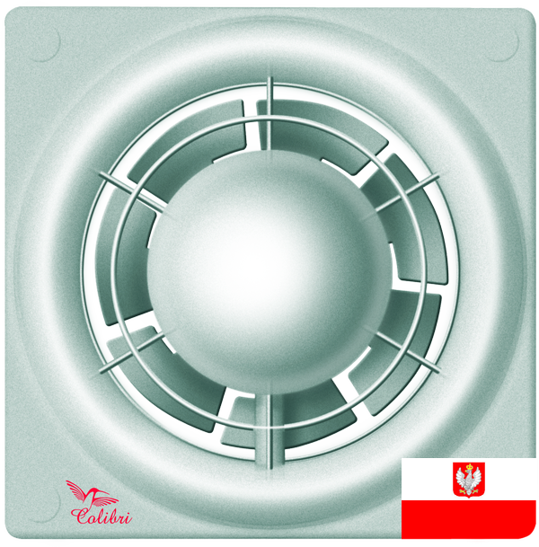 Зовнішній вид ультракомпактного сріблястого осьового витяжного вентилятора для настінного та стельового монтажу Colibri Flight 100 SILVER (діаметр патрубка воздуховода ― 100 мм, висока продуктивність, малошумний) ― купити вентилятор за низькою ціною з доставкою по Україні в інтернет-магазині ventsmart.com.ua