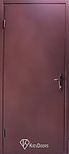 Двері Технічка Однолистова, РАЛ 8017 зовні лист металу 1,2 мм, коробка профіль 60*40 мм