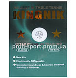 Kingnik 40+ 2* PREMIUM TRAINING пластикові м'ячі настільний теніс, фото 4