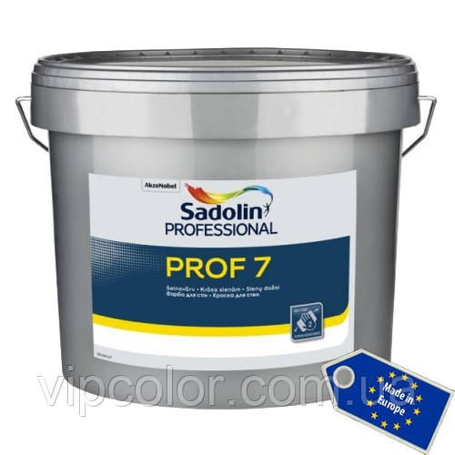 Sadolin PROF 7 Біла 10 л матова латексна фарба для внутрішніх робіт, фото 1