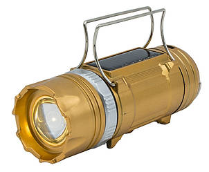 Акумуляторна кемпінгова LED-лампа Sheng Ba SB 9699 з ліхтариком і сонячною панеллю Gold (3625)