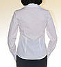 Біла напівприталена блуза з довгим рукавом, фото 4
