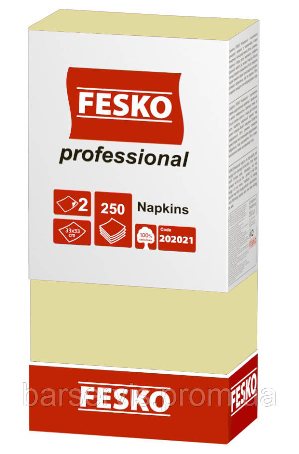 Серветки FESKO Professional 33*33 2 шар. шампань 250 шт.