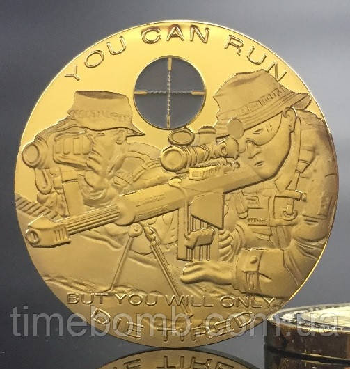 Позолочена сувенірна монета ''Снайпер'', фото 1