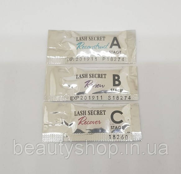 Склад для ламінування вій у саше Lash Secret Reconstruct A B C (1 мл) – Революція в догляді за віями!