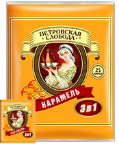 Кофе расстворимый "Петровская слобода" 3в1 карамель 20 г х 25 шт х 20 шт в уп