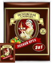 Кава расстворимый "Петровська слобода" 3в1 лісовий горіх 20 м х 25 шт х 20 шт в уп