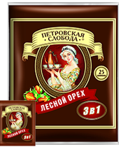 Кава розсувна "Петровська слобода" 3в1 лісовий горіх 20 г х 25 шт. х 20 шт. в уп