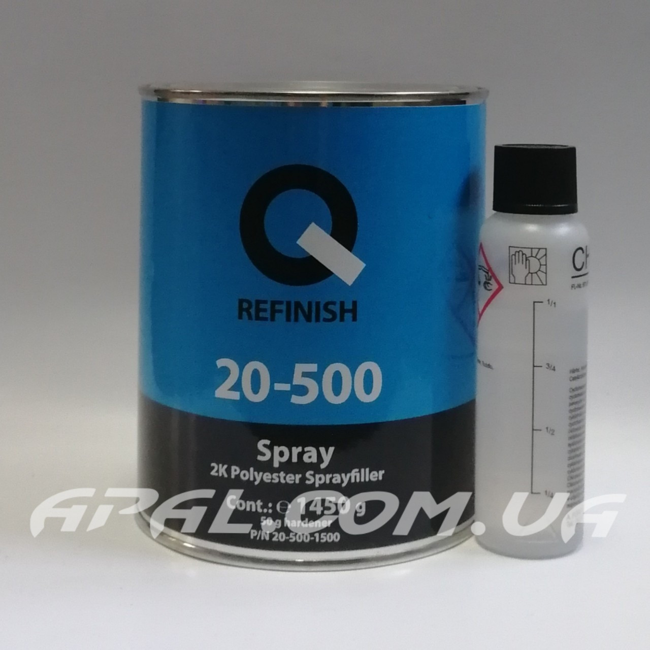 Q-Refinish 20-500 Рідка поліефірна шпатлівка 2K Polyester Spray Filler (1,5 кг)