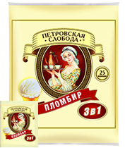 Кава розсувна "Петровська слобода" 3в1 пломбір 20 г х 25 шт. х 20 шт. в уп