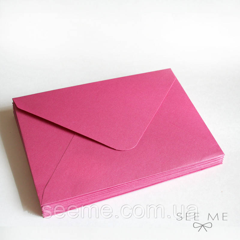 Конверт 175x125 мм, колір азалія, КОМПЛЕКТ 10 шт., фото 1