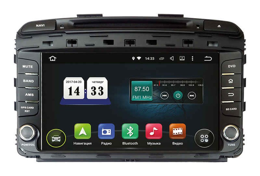Штатний головний пристрій Incar Kia Sorento 2015+ KD-8025 автомагнітола OS Android 4.4.4