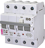 Дифавтомат KZS-4M 3p+N C 25/0,03 тип AC (6kA) ETI