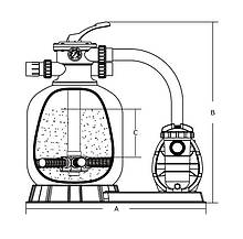 Фільтраційна установка для басейну Emaux FSF350 (4,32 м3/год, D355) Фільтр пісочний, фото 4