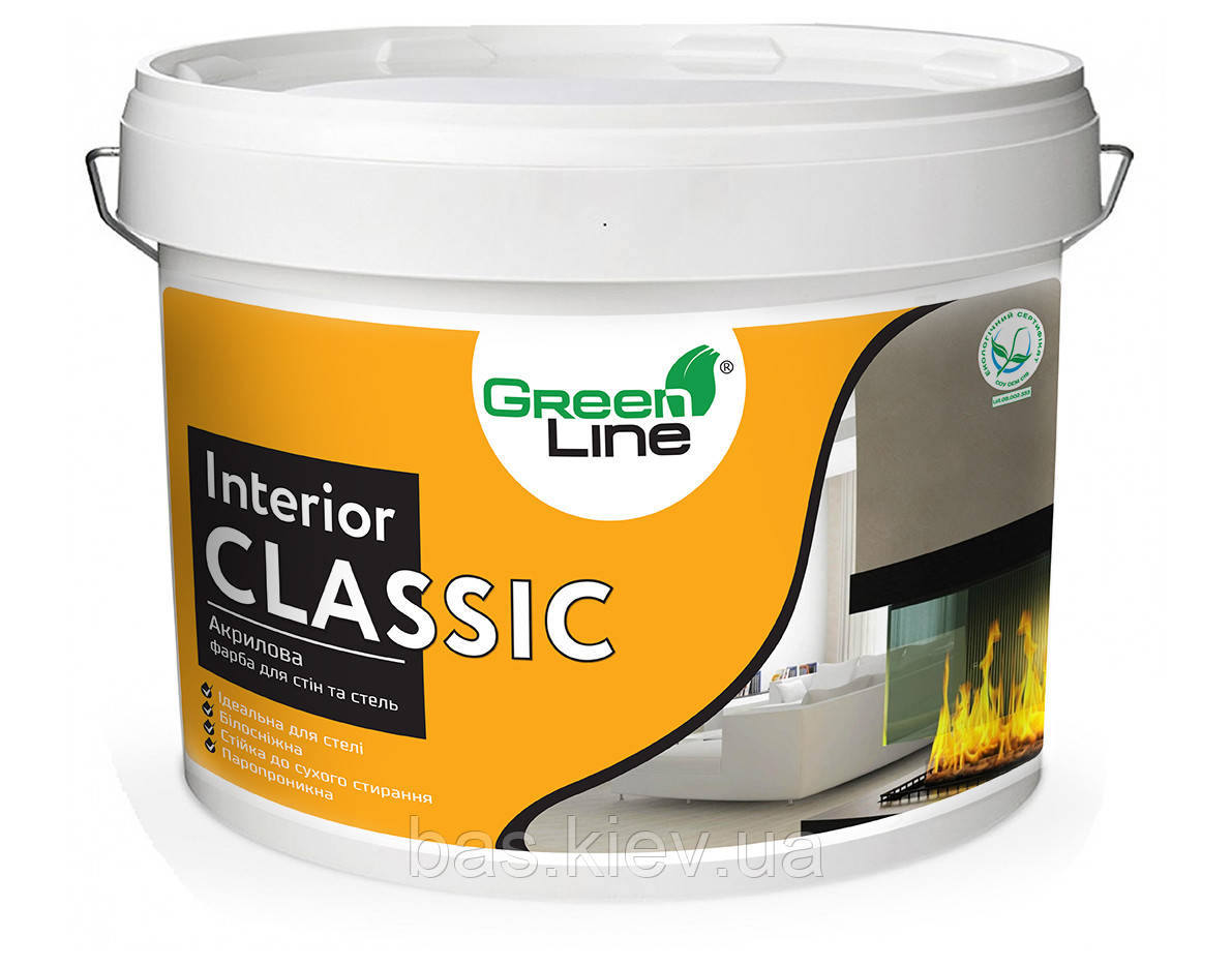 GREEN LINE Інтер'єрна акрилова фарба Interior Classik 10л