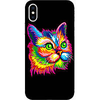 Силіконовий чохол з малюнком для Iphone Xs Яскравий кіт