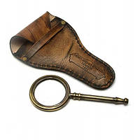 Лупа бронзова None у шкіряному чохлі 15х10х0.5 см (DN29274)