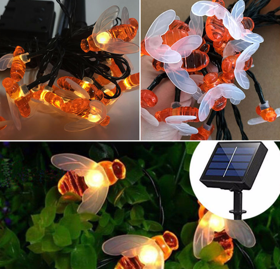 Вулична гірлянда на сонячній батареї Бджілка два режими, 6,5 м, 50 led ламп.