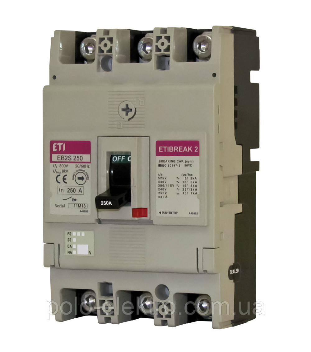 Автомат EB2S 250/3SF 250A (25kA, фікс./фікс.) 3P ETI