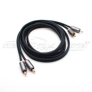 Кабель аудіо 2RCA-2RCA (висока якість) New Design, 1.8 м, фото 3