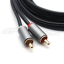 Кабель аудіо 2RCA-2RCA (висока якість) New Design, 1.8 м, фото 4