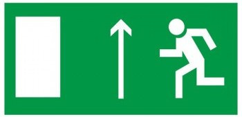 Самоклеюча етикетка 200х100 мм "Напрям до эвакуационному виходу прямо", фото 1