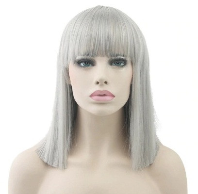 Перука каре сіра пряме волосся, фото 1