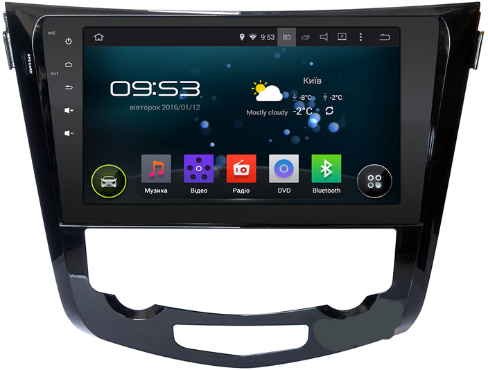 Магнітола штатна Incar AHR-6283 Nissan Qashqai 2014 Conditioner 10" (Android 5.1) з кондиціонером