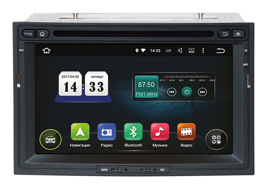 Штатний головний пристрій для Incar AHR-2382 Peugeot 3008 (Android 5.1) 2 дин магнітола екран 7"